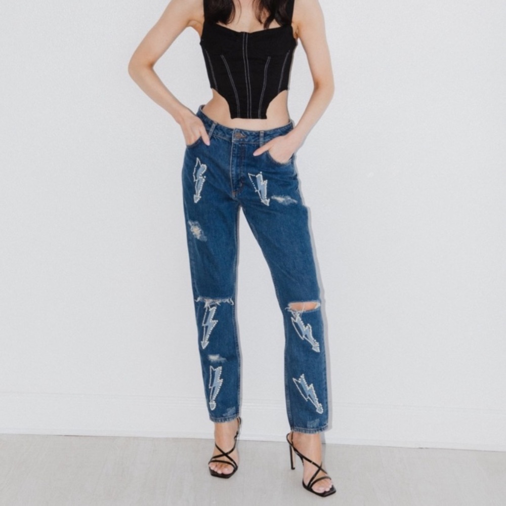 SANDRO PARIS Rebecca Jeans with Pearl Details